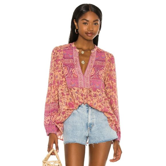 Spell & The Gypsy Folk Song Blouse Blossom Womens Size M Boho Prairie Shirt - Picture 1 of 10
